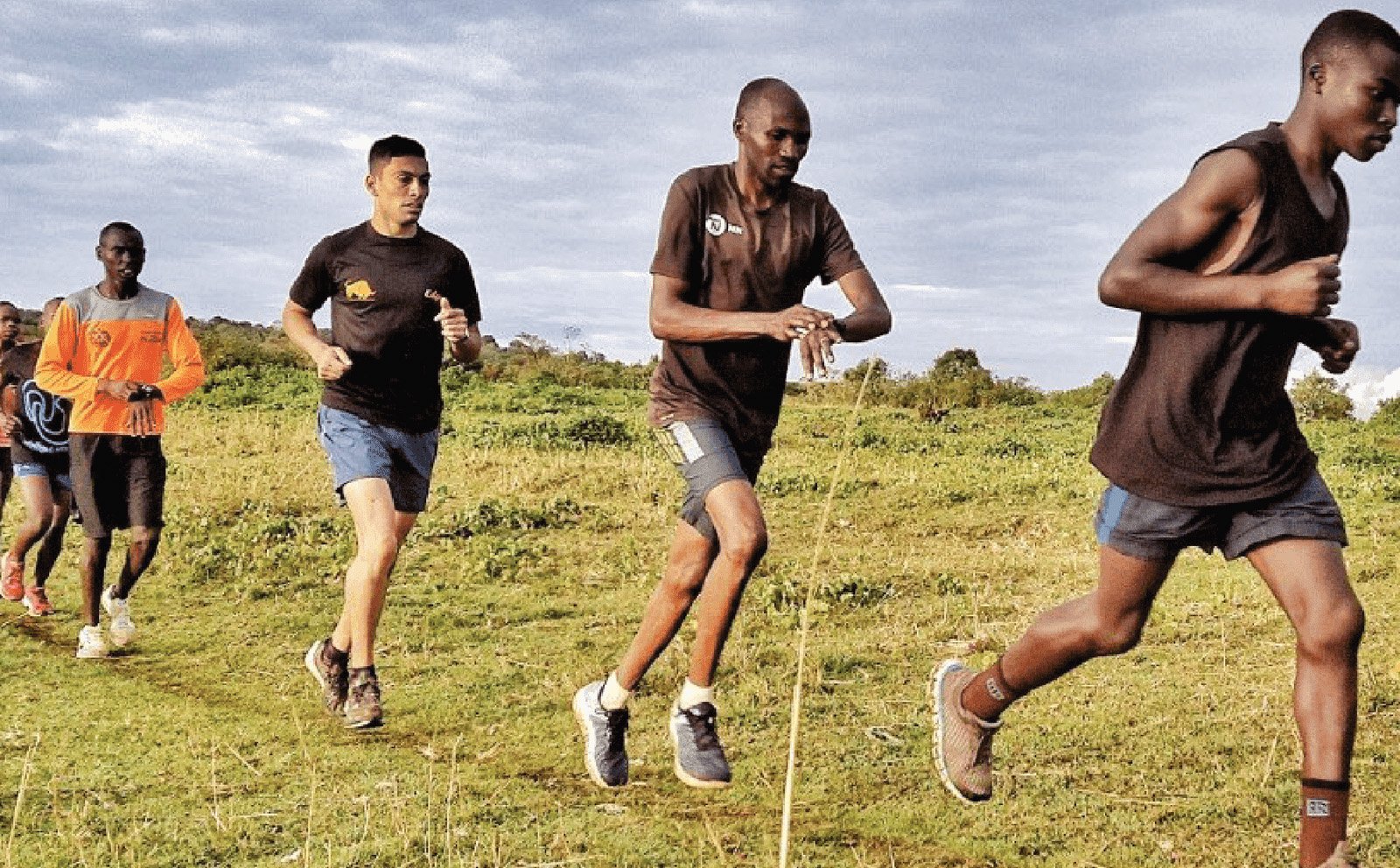 A team running during training session